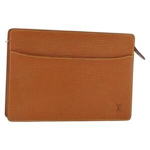 LOUIS VUITTON Epi Pochette Homme Bag Brown Zipangu Gold M52528 LV Auth BA8331